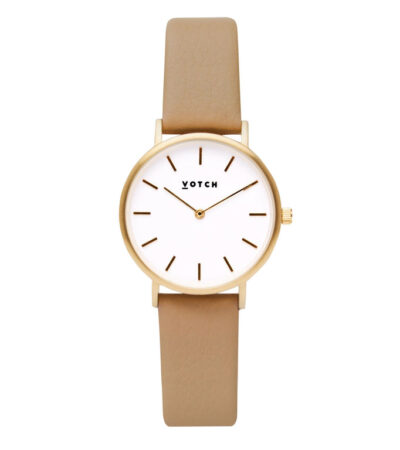 Gold & Tan Watch | Petite