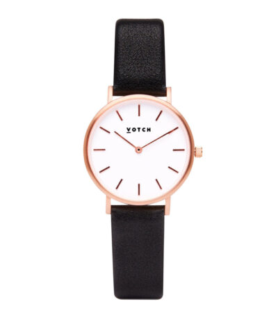 Rose Gold & Black Watch | Petite
