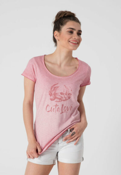 Organication | T-shirt med kattmotiv i ekologisk bomull