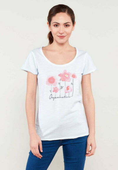 Organication | T-shirt med blommönster i ekologisk bomull