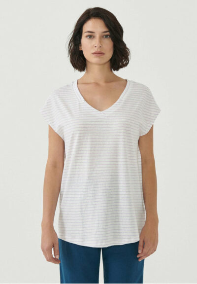 Organication | Randig T-shirt i ekologisk bomull och lin