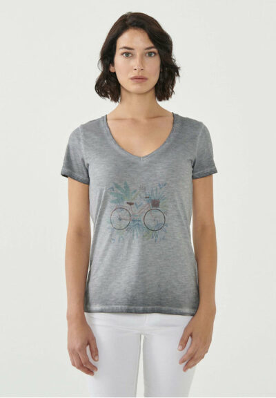 Organication | Garment dyed T-shirt i ekologisk bomull med cykeltryck