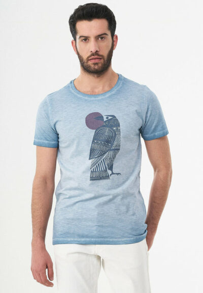 Organication | GaOrganication | Plaggfärgad T-shirt i ekologisk bomull med tryck