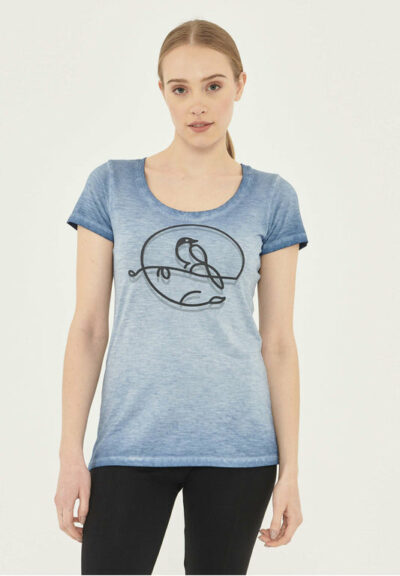 Organication | Garment dyed T-shirt i ekologisk bomull med fågeltryck