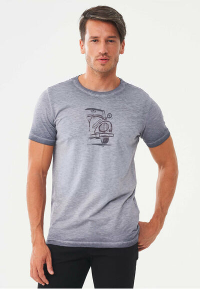 Organication | Plaggfärgad T-shirt i ekologisk bomull med biltryck