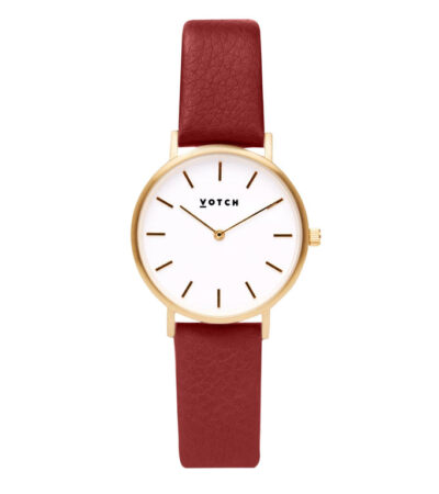 Gold & Ruby Red Watch | Petite