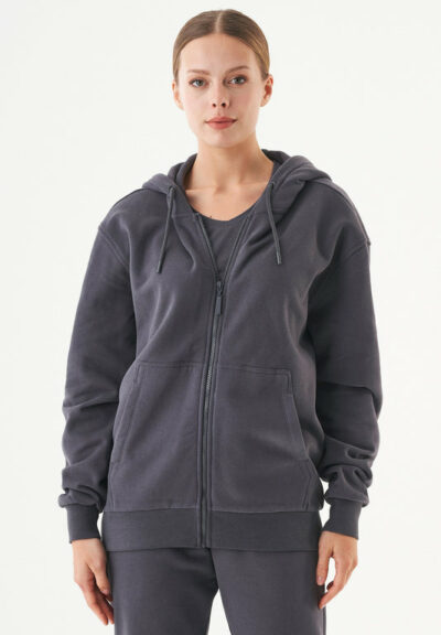 Organication | JUNDA Unisex mjuk sweatjacka i ekologisk bomull
