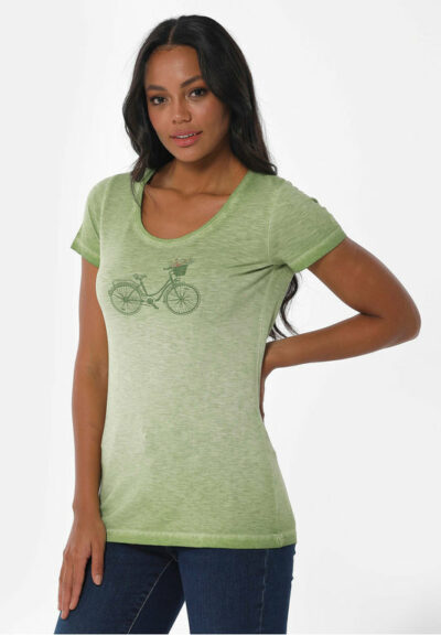 Organication | Garment dyed T-shirt i ekologisk bomull med cykeltryck
