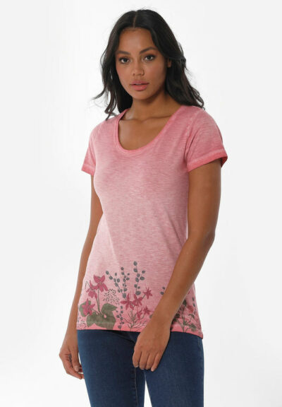Organication | Garment dyed T-shirt i ekologisk bomull med blomtryck
