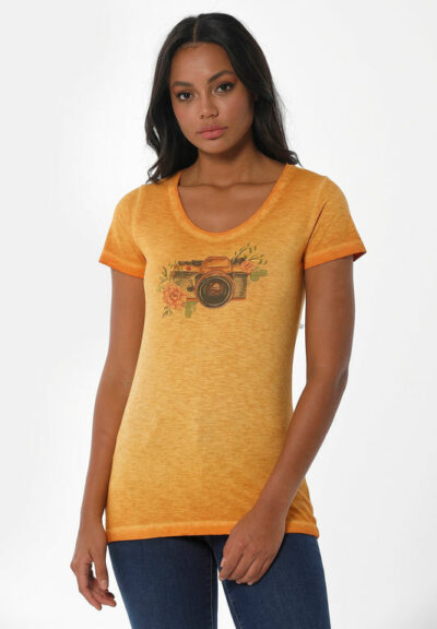 Organication | Garment dyed T-shirt i ekologisk bomull med kameratryck