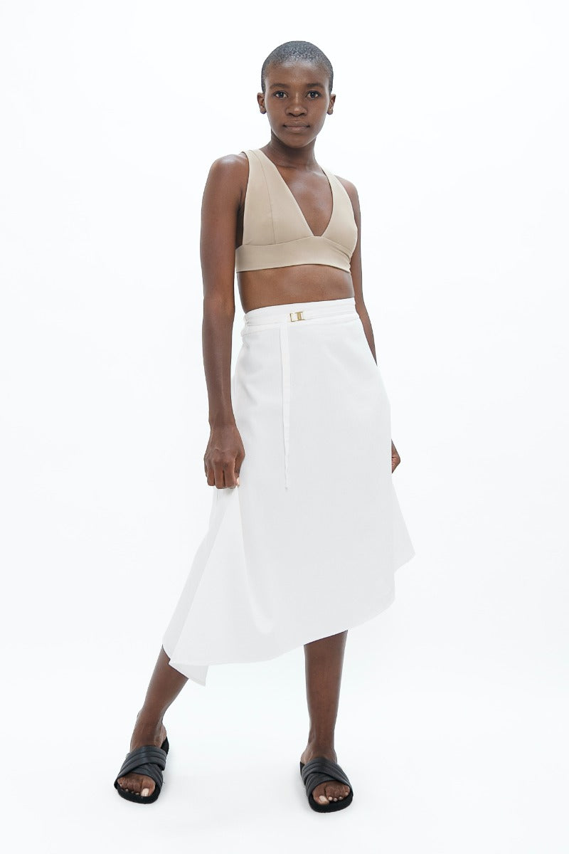 Mallorca - Asymmetric Skirt - White Dove