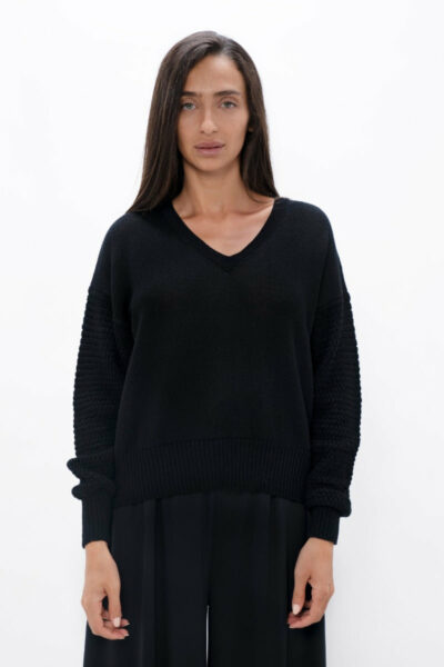 Nagano - V-Neck Sweater - Licorice