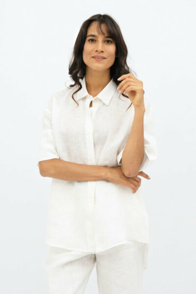 Seville  - Short Sleeves Shirt - Porcelain