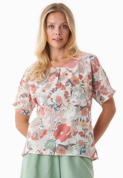 Organication | Blus i ekologisk bomullsvoile med blommönster