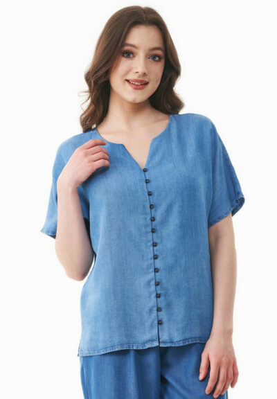 Organication | Blus i TENCEL™ Lyocell med denim-look