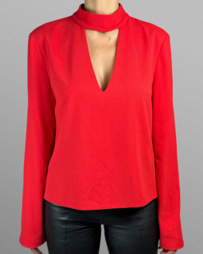 Röd cut-out blus
