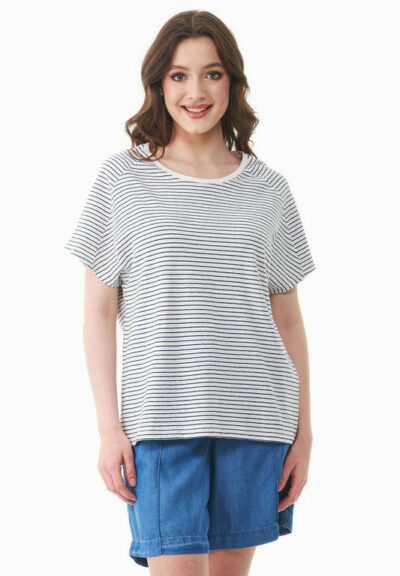 Organication | Randig T-shirt i ekologisk bomull och lin