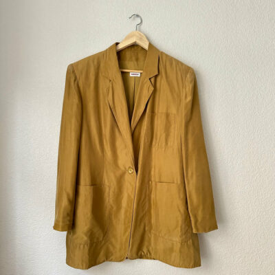 Olivias Garderob | Vintage Camel Silk Blazer - Size EU44