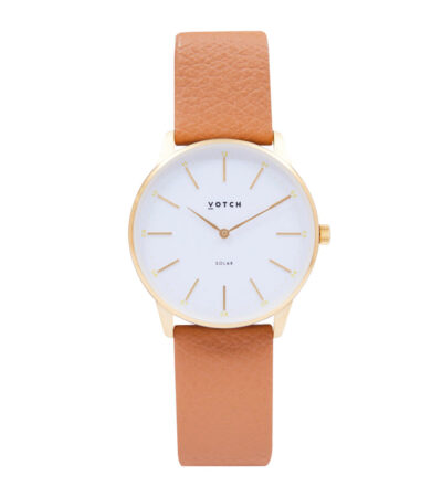 Votch | Gold & Tan Watch | Solar Classic