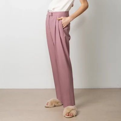 Studio Heijne | Dusty Pink Pleated Wool Trousers