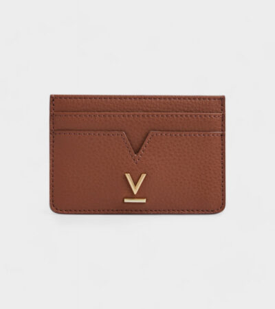 Votch | Elia Vegan Bio-Based Bamboo leather card holder in brown
