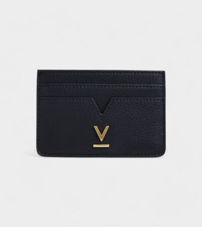 Votch | Elia Vegan Bio-Based Bamboo leather card holder in black