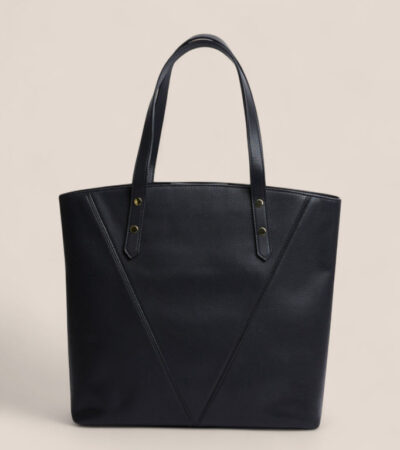 Votch | Honor Vegan Bio-Based Bamboo Leather Tote Bag in black