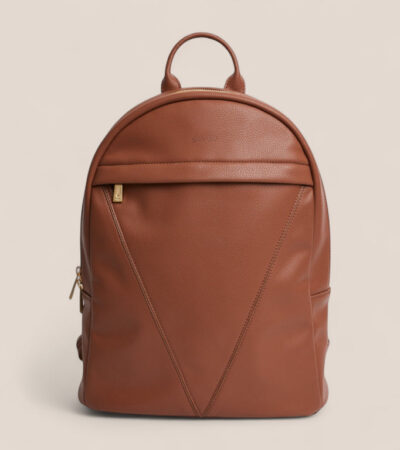 Votch | Laurie Vegan Bio-Based Bamboo Leather Backpack in Brown
