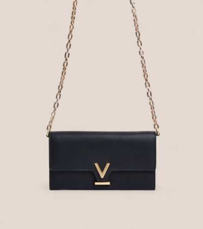 Votch | Luella Vegan Bio-Based Bamboo Leather Chain Purse in Black
