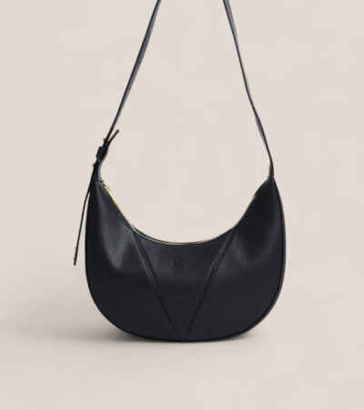 Votch | River Vegan Bio-Based Bamboo Leather Hobo Bag in Black