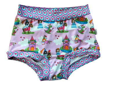 High waisted womens underpants with pink princess print