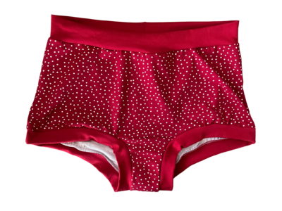 High waisted womens underwear with red little polka dots