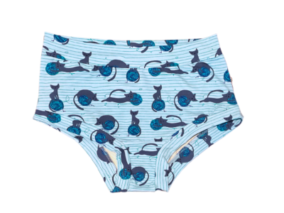 high waisted womens briefs with cats print