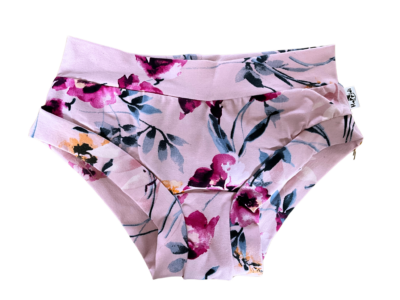 Pink hibiscus print womens briefs