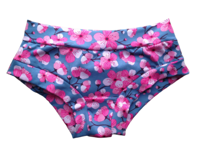 Blue sakura print on womens briefs