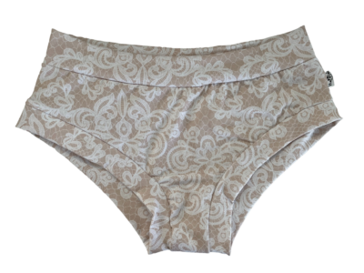 womens lounge briefs with cream lace print