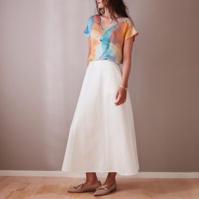 Studio Heijne | Long White Wide Skirt Flow