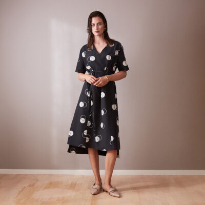 Studio Heijne | Black & White Dot Print Midi Dress