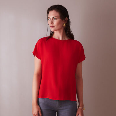 Studio Heijne | Red Silk Crepe Tee