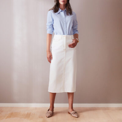 Studio Heijne | 5 PKT Midi Skirt - White