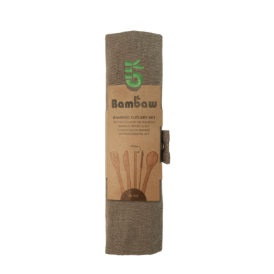 Bamboo Cutlery Set Olive | BAMBAW