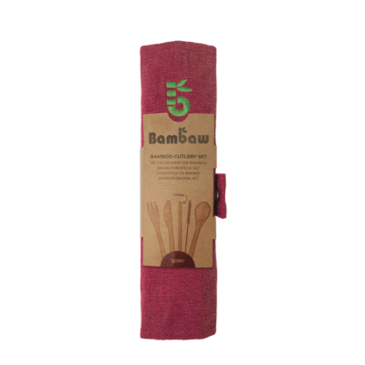 Bamboo Cutlery Set Berry | BAMBAW