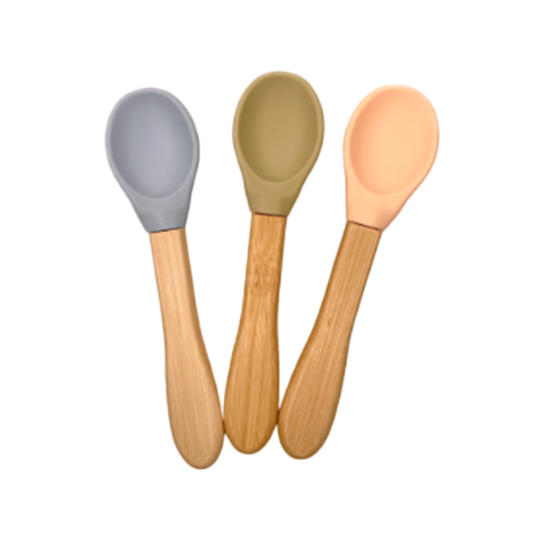 Set of 3 Baby Spoons – Pastels | CAP BAMBOU