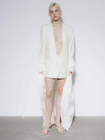 Reda Paula | Decorated White Silk Scarf