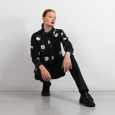 Studio Heijne | Cotton Silk Essential Shirt with Dot Print - Size XS