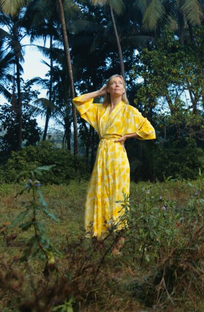 WithSegerqvist | Handwoven plant-printed bamboo rug Wild mint