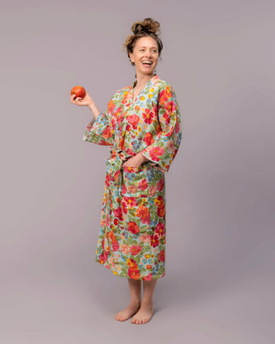 Meadow Bloom – Cotton Waffle Bath & Sauna Robe
