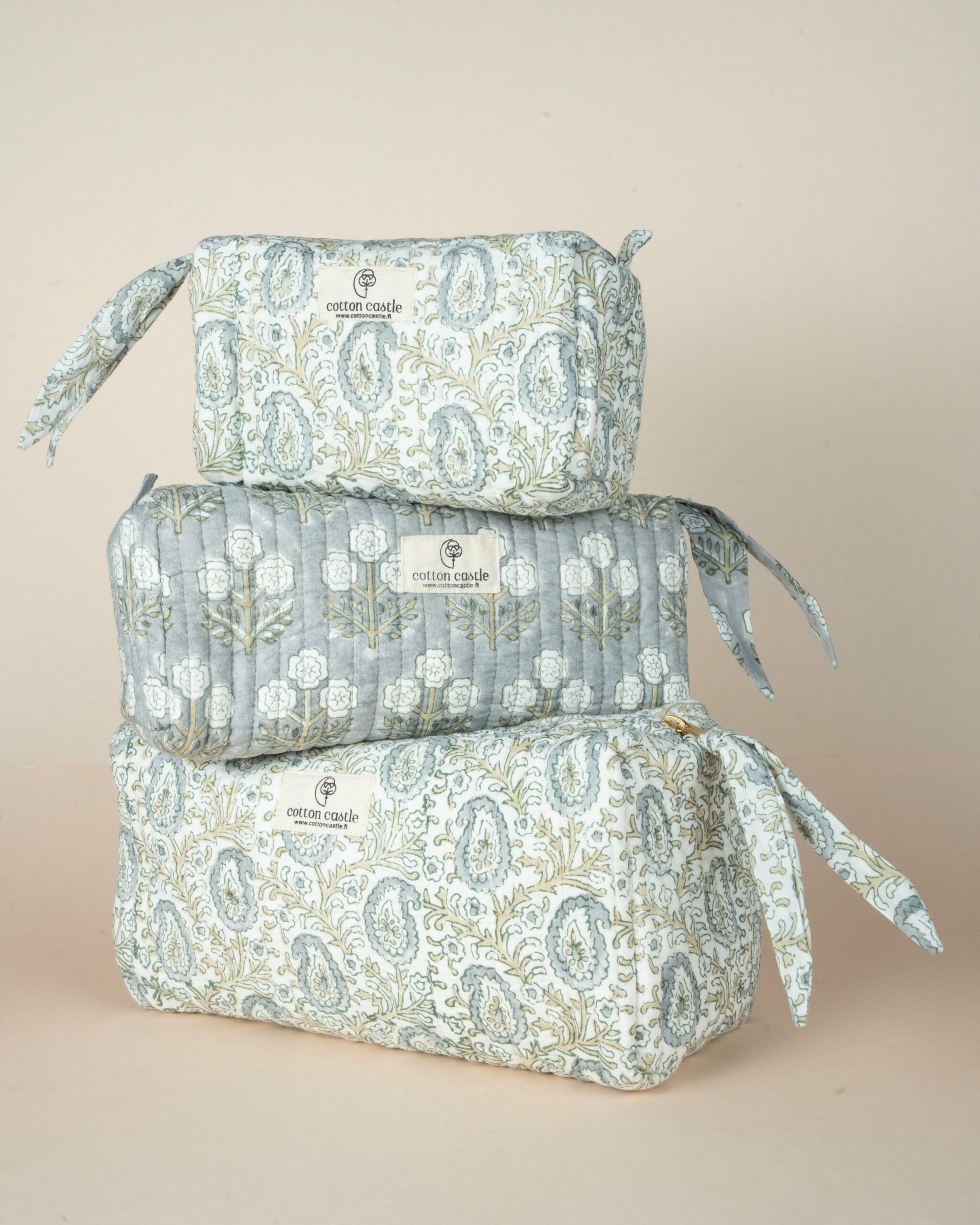 Lunar Paisley Motifs_Handblock Printed Utility Pouches