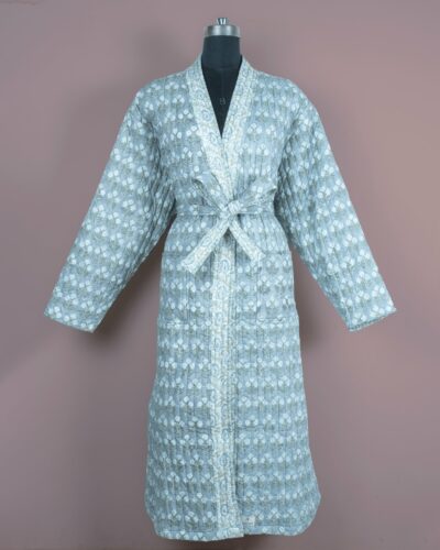 Reversible Quilted Robe – Lunar Paisley Motifs