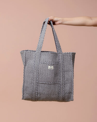 Handblock Printed Shopping Bag - Zig-zag
